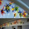 Customized Blown LED Wall Lamps Modern Art Decor Multi Colored Murano Chihuly Style Art Lighting Home Glass Sconce 12 by 24 Inches