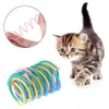 Gatinho gato brinquedos interessantes primavera brinquedo colorido molas brinquedo bobina espiral pet intera grande durável calibre pesado