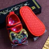 Pierwsze Walkers Tiger Head Bell Born Baby Shoes Red Conning Crib Chiński Tradycyjny Haftowany Gruby