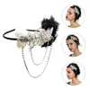 Hair Clips & Barrettes 1pc Delicate Black Feathers Headband Tassel Rhinestone