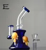 Thick Hookahs Bong recycler dab rig water pipe large purple 14mm glass banger joint pipes for smoking dabs bubbler