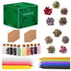 Kit de ferramentas de bruxa mágica, flores secas, suprimentos de bruxaria, conjunto de velas de baunilha, pedra de cristal, flores secas, suprimentos de oração, natal, gif h3688799