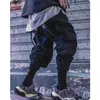Ropa de hombre Multi zona de guerra funcional pantalones con patas de viento gran bolsillo casual cinta Harajuku moda monos vestido de calle 210715