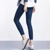 Jeans da donna Taglie forti Pantaloni casual a vita alta estivi Pantaloni autunnali slim in cotone elasticizzato per donna Blu nero 4xl 5xl 6xl 210715