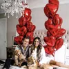 50pcs 18 pouces Rose Or Rouge Rose Amour Feuille Coeur Ballons À L'hélium De Mariage Fête D'anniversaire Saint Valentin Globos Fournitures 220225