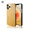 Custodie in legno di moda per PC per telefono antiurto per iPhone 12 Pro Max Mini Cover Custodia in legno di bambù con incisione naturale genuina 2021 all'ingrosso