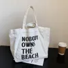 Printed Canvas Bags Ladies Fashion Handbag Trend Cartoon Letters Shoulder Bag Shopping Bag