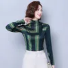 Autumn Fashion Blusas Mujer De Moda Winter Long Sleeve Warm Women Blouses Print Turtleneck Pullover Ladies Tops 7700 50 210510