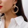 Oversized Hollow Ronde Legeringsdaling Oorbellen voor Dames Geometrie Legering Earring Bruiloft Pendientes Party Sieraden