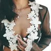 Summer Sexy Mesh Lace Blouses Women Long Flare Sleeve Crop Top Beachwear Swimsuit Cover Up Blusa Bikini Cover-ups Sarongs