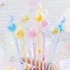 Cute Cartoon Moon Sequins Pen Black Student Writing Exam Stationery Sign Pens Gift For Children School Supplies 0871