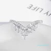 Taille 6-10 Bijoux de luxe Réel 925 Sterling Argent Couronne Bague Pleine Marquise Coupe Topaze Blanche Cz Diamant Moissanite Femmes Mariage Ban3307