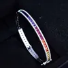 Choucong Brand Ins Top Sell Wedding Bangle Luxe sieraden 18K White Gold Fill T Princess Cut Multi Color 5A Zircon CZ Diamond Women Bracelet For Christmas gifts