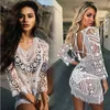 Sexy Ladies Women White Lace Crochet Bikini Cover Up Beach Dress Swimwear Beachwear Costume da bagno Summer Holiday Kimono Cardigan Sarongs