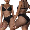 Damskie stroje kąpielowe 2022 Bikini Cover Ups Kobiety seksowna sukienka na plażę czarny okrągłe obroże