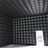 Giant Black/White Oxford Cube Ment Tent Balloon opblaasbare kubieke vorm Advertentie Trade Show Shelter Car Luifel met deuren en covers voor UK NZ AU USA CA ES