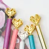 Creative Heart Shaped Ballpoint Pen DIY Metal Ball Pens Office School Supplies Valentine's Day Gift