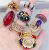 Vintage kamień szlachetny pierścienie światło luksusowy kryształowy cyrkon Kamienny pierścień kolorowy cyrkonia s925 srebrna biżuteria kwiaty