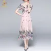 Fashion Summer Dress Women's Short Sleeve Gorgeous Mesh Floral Embroidery High Waist Vestidos 210520