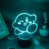 Gioco di luci notturne Kirbys 3D LED RGB Light Colorful Birthday Regalo per amici bambini Lampada Lava Lampada Sala da gioco DECORATIO244C