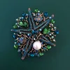 Pins Brooches Grand Retro Luxury Mermaid Turtle Sea Star Animal Gold Alloy Pearl Crystal Chest Women's Party Pin Gift G230529