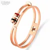 Fysara Cercles Ronds Amovibles Bracelet Manchette Bracelets pour Femmes Or Couleur Acier Inoxydable Noir Blanc Rouge Émail Bracelets Bijoux Q0720