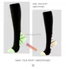 Chaussettes hautes noires à Compression pour hommes et femmes, bas de sport pour course à pied en plein air, randonnée, Football