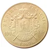 França 1862 B - 1869 B 5 peças data para escolher 100 francos artesanato banhado a ouro cópia decorar enfeites de moedas réplicas de moedas decoração de casa3020