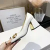 Klassieke lederen designer jurken schoenen sexy bar banket prinses jurk dikke hak metalen gesp luxe shoes 35-42