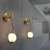 Led Wall Lamp Light Gold Color White Glass Shade G9 Bedroom Bedside Restaurant Aisle Sconce Modern Bathroom Indoor Lighting Fixtur275r