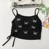 Damestanks dames camis borduurwerk gedrukte croptops tank camisole vrouwen sexy lingerie niet-stalen ring latex pad ondergoed draadloos