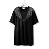 Verão Phoenix Padrão Quente Diamantes De Manga Curta T-shirt Mulheres 2021 Novo Estilo Coreano Loose Plus Size Casual Long Tops Feminino X0628