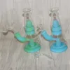 Świeć w ciemnej silikonowej bong hookah shisha olej platformy z 4 mm kwarcowym bangers palenie mini szklane bongi