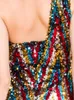 Dames Jurken High Quality Bodycon Mini Dress Rhombic Sequined Halter Sexiga Kvinnor Starkless SLI Party Night ES 210421
