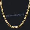 Collana a catena a maglie cubane Miami Catene a cordolo color argento color oro per gioielli da uomo hip-hop Masculina Collane in acciaio inossidabile all'ingrosso