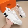 2021SS Top Quality Casual Men's Shoes Luxury Designer Sneaker äkta randig gummi yttersula läder spetsig löpare utomhus är storlek38-45 mkjl0002