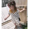 Vestito da ragazza estiva Colletto per bambola a pois Manica corta Dolce principessa Abbigliamento per bambini per bambini 210625