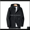 Trench Outerwear Manteaux Vêtements Drop Delivery 2021 4Xl 5Xl 6Xl 7Xl 8Xl Hommes Long À Capuche Coupe-Vent Manteau Automne Marque Vêtements Poche À Fermeture Éclair