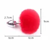 Massage Metal Rabbit Tail Anal Bead Plug Stainless Steel Butt Plug Flirt Stimulator Anal Sex Toys for Woman Men Gay Adult Games 7 Colors