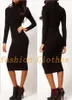 Vestidos 패션 여성 우아한 터틀넥 풀 슬리브 솔리드 파티 스트레치 Bodycon 연필 섹시한 드레스 캐주얼 드레스