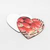 Thick Wooden DIY Gift Cup Mat Sublimation Heart Shape CupS Pad for Coffee Mug Valentines Day Desk Decoration WLL-WQ602