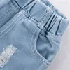 CROAL CHERIE Mode Kinder Zerrissene Jeans Kinder Jungen Mädchen Denim Hosen Für Teenager Kleinkind Kleidung 211102