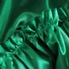 Sıradan elbiseler zarif elbise kadınlar yaz 2022 yeşil yay yaka fener kollu fırfır