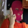 Трикотажные 3 отверстия лица лыжная маска для взрослых зима Balaclava теплая вязать полная лицевая маска для наружного спортивного цвета опционально Y21111