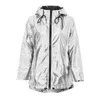 Frauen Camping Wandern Jacken Metallic Farbe Bomber Jacke Frauen Wasserdichte Oberbekleidung Mit Kapuze Zip Up Mantel Femme Outdoor JacketsHoodies