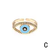 2021 Gold Twisted Chunky Pierścienie Dla Kobiet Vintage Boho Crystal Evil Eye Pierścionki Kobiet Nici Yin Yang Ring Minimalistyczna Biżuteria