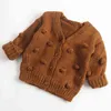 Весна осень детские девушки вязание кардиганов пальто дети свитер хлопок свитера одиночные мода бренд одежда 211104
