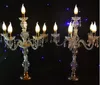 55cm till 150cm lång uppskalningsbord Party dekoration Centerpiece Acrylic Crystal Wedding Candelrabras Candle Holder Aisle Road Leads Props
