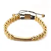 Beaded Strands 2022 Luxury Roman Royal Bracelet Set Men's Jewelry Woven Ladies Fashion Armband Gold Cuff Friendship Gift Fawn22