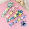 Personalized Dog ID Collar Nylon Engraved Pet Collars Necklace With Cute Flower Colorful Print For Small Medium Large Dogs Cats